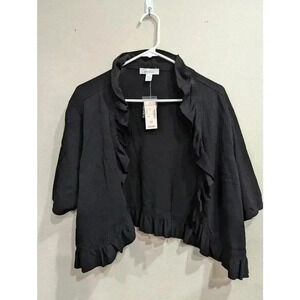 Women's Black short sleeve bolero jacket by Dress Barn size XL (14/16)